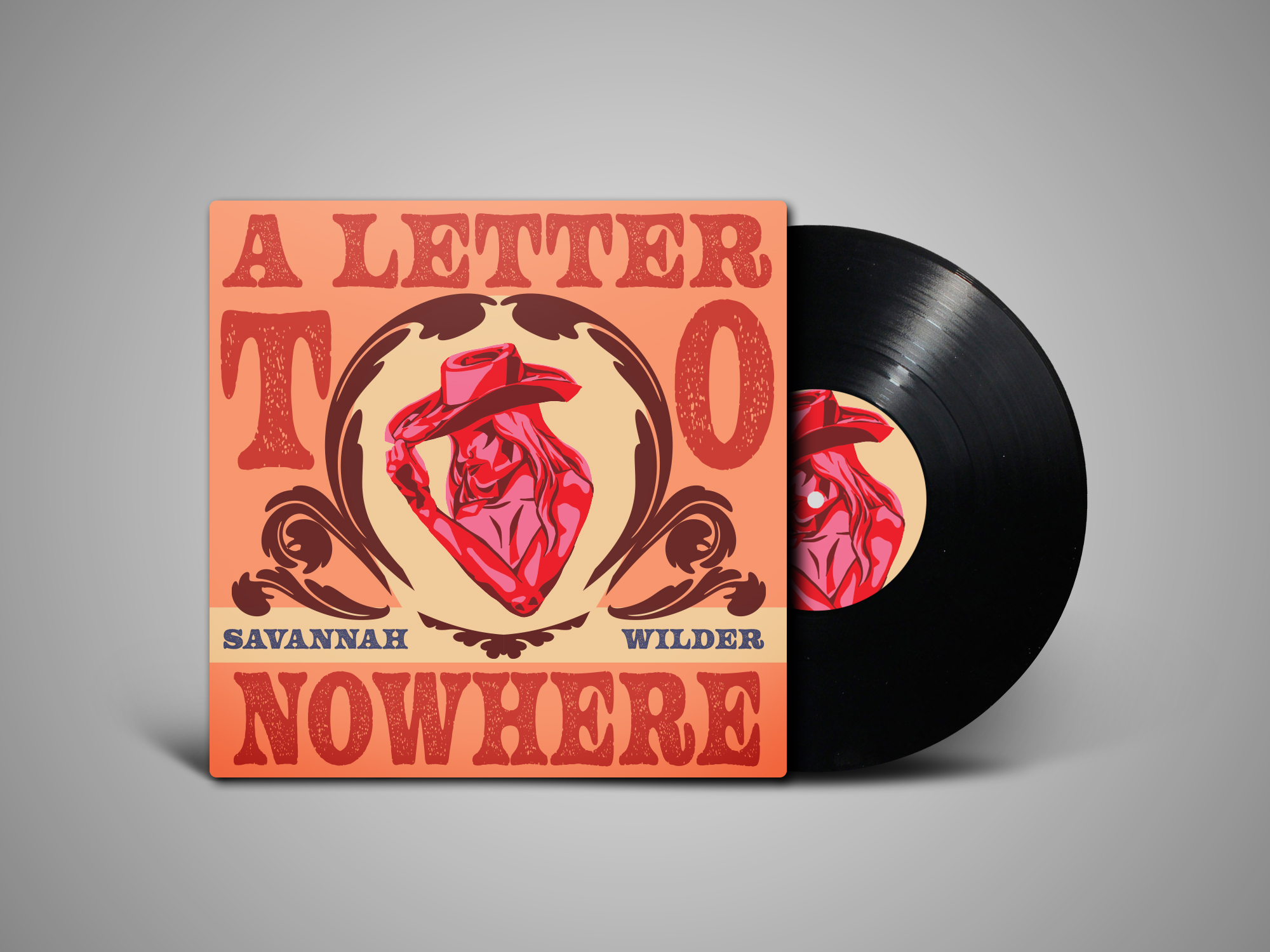 Cowboy vinyl record cover design