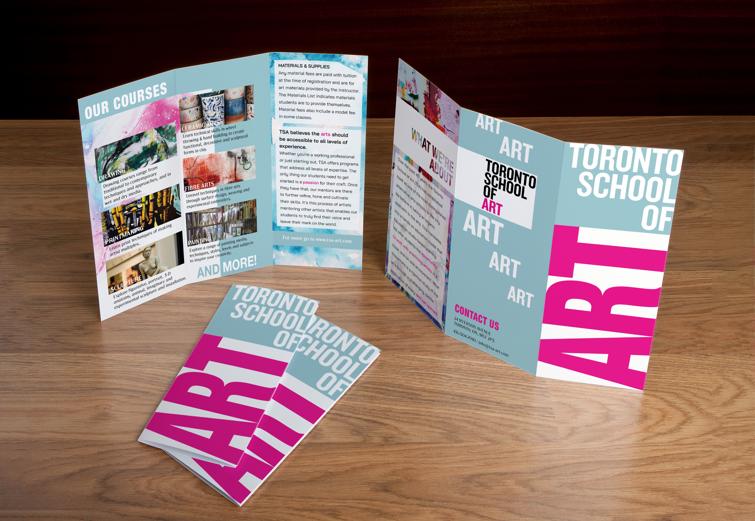 Toronto School of Art brochure mockup