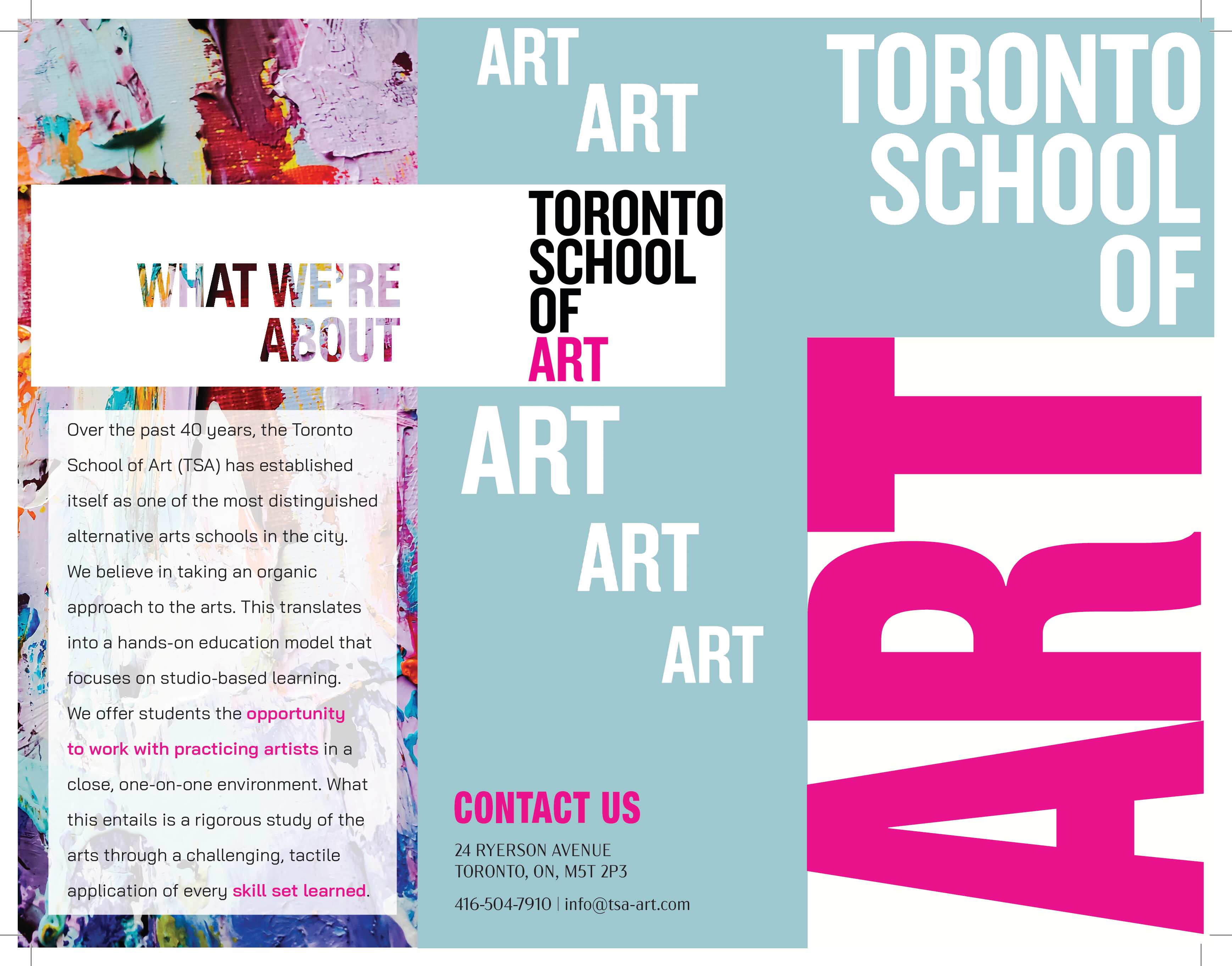 Toronto School of Art brochure front design