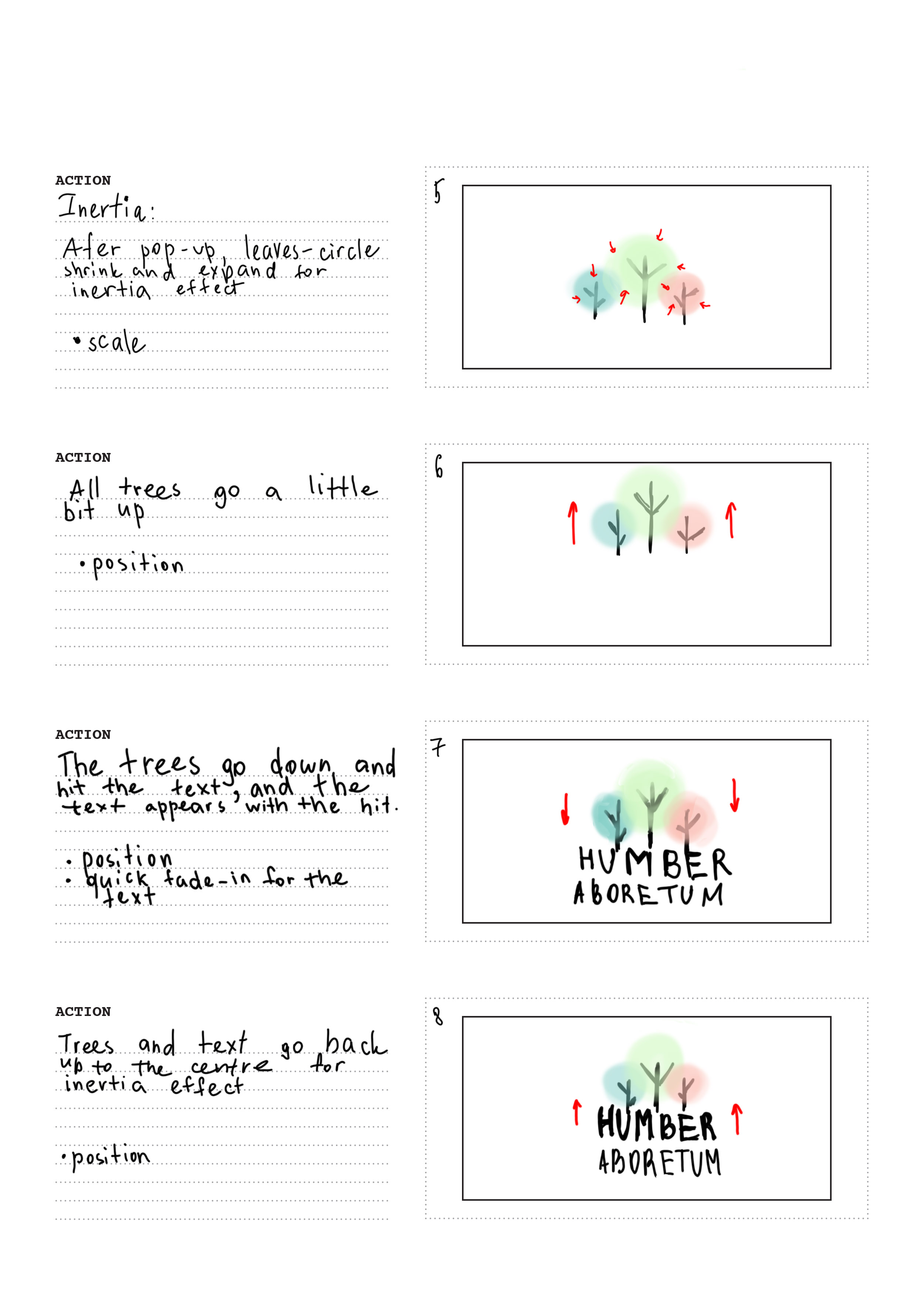 Second storyboard frame for Humber Arboretum logo animation
