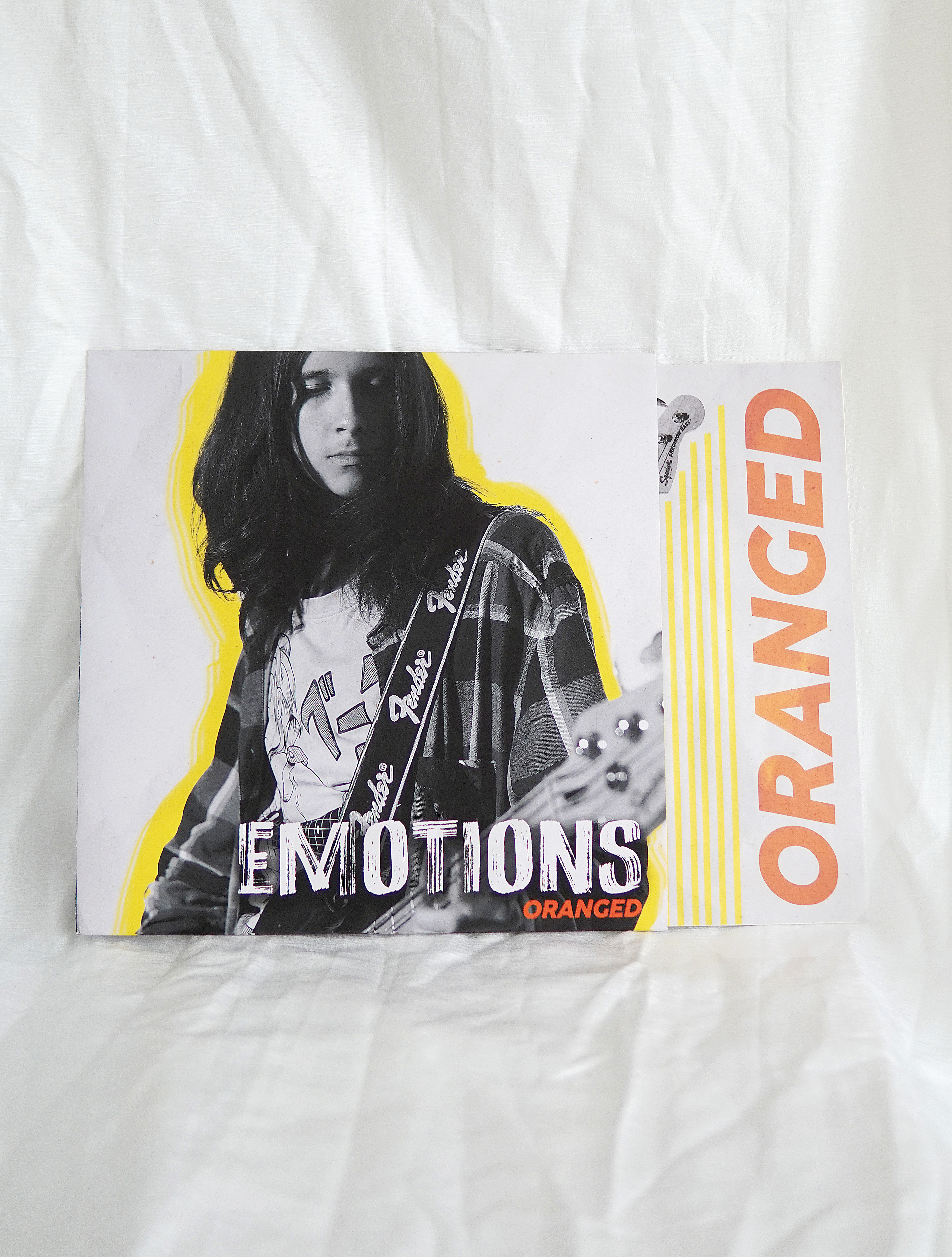 Oranged vinyl front mockup with insert