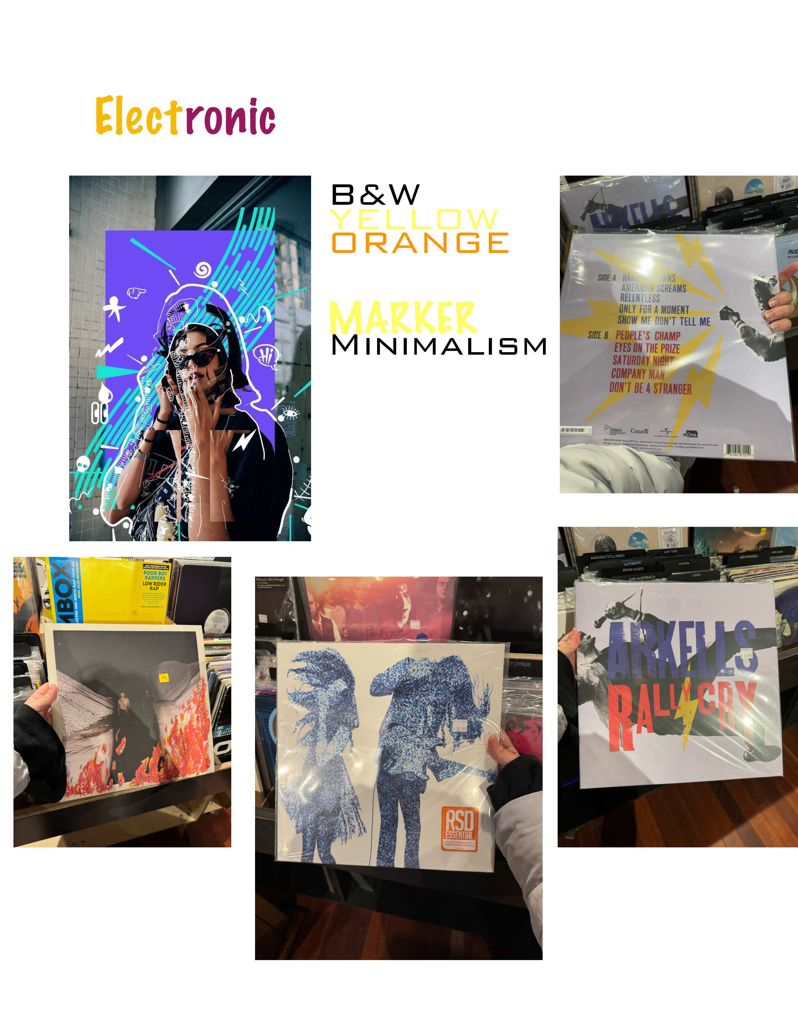 Oranged vinyl cover moodboard