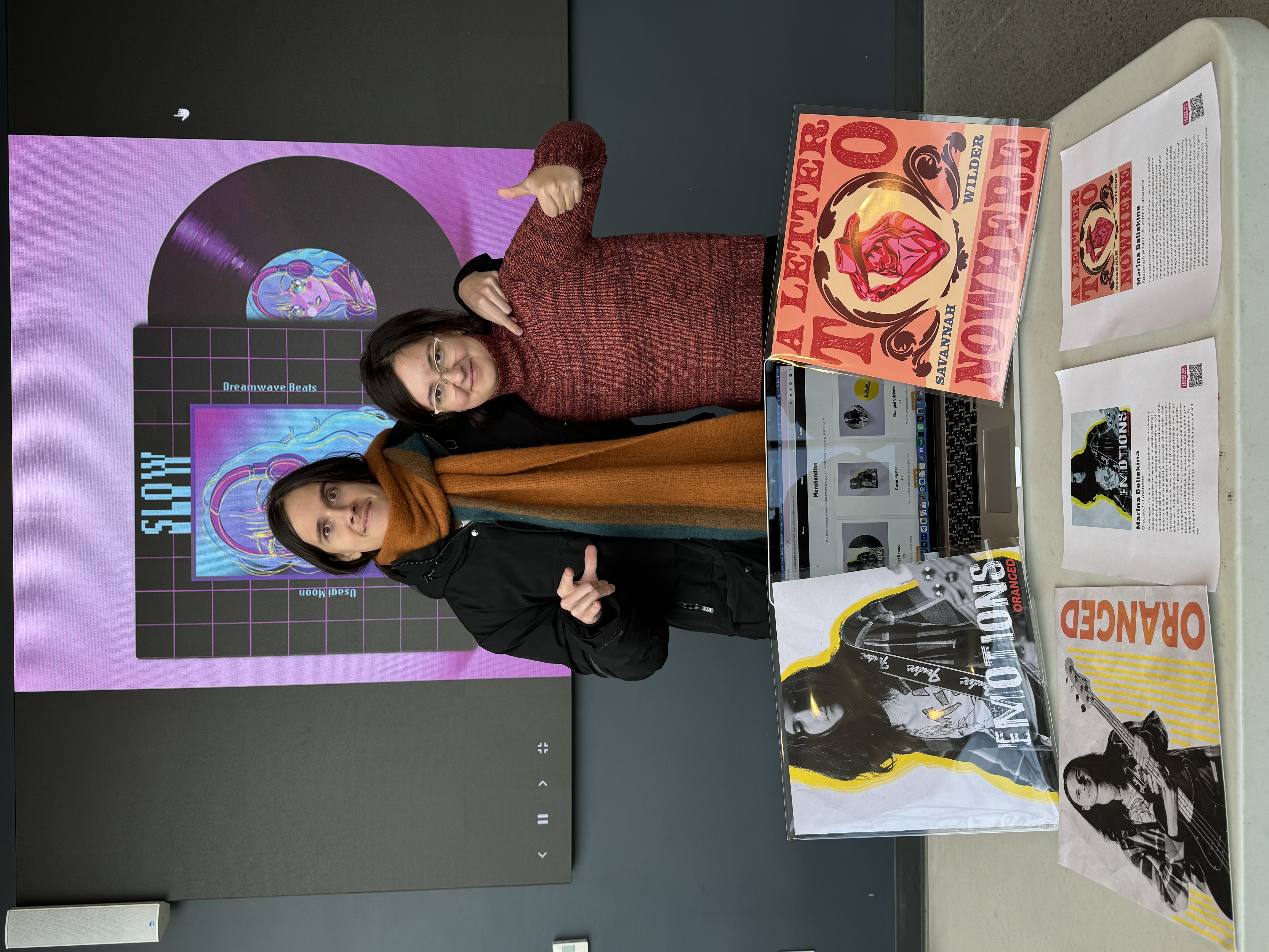 Vinyl cover design presentation showing two record cover concepts